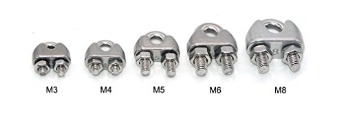 10 Pcs Stainless Steel Wire Rope Cable Clip Clamp 3mm Wire Rope U Bolt Saddle Fastener