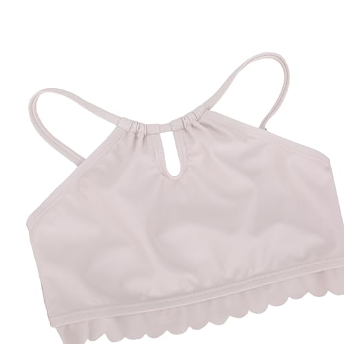 LIZENS Girls' Bandeau Bikini 2-Piece Swimsuit - Floral Halter Tankini with Adjustable Drawstring3