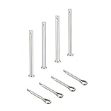 sourcing map Gabelkopfstifte, M5 x 100 mm, 304 Edelstahl, Einloch, Flachkopf, Anhängerkupplung, Verschlusssysteme mit Splinten für Möbelmontage, Anhänger, Rasenmäher, Silber, 4 Stück