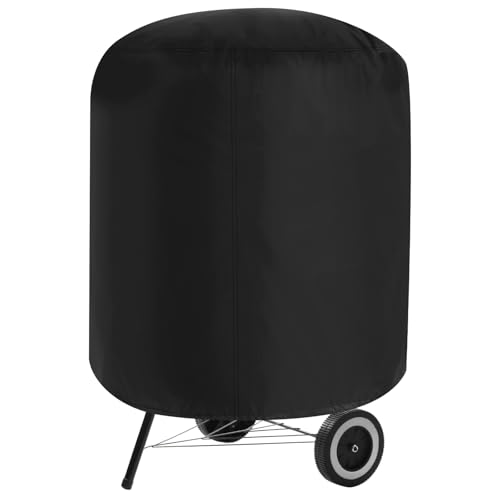 Runde Grillabdeckung für den Außenbereich,sicher staubdicht Wetterfest leicht zu reinigen,vertikale runde Smoker-Abdeckung,210D Oxford Abdeckung für Kesselgrill,solide Fassabdeckung zum Schutz
