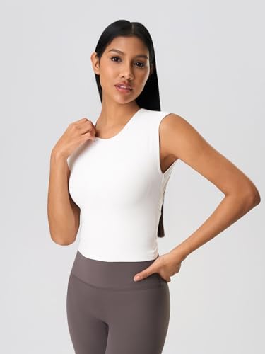 Image of ABOCIW Women Twist Back Workout Top with Built in Bra Cap Sleeve Pilates Yoga Crop Top Athletic Gym Shirt