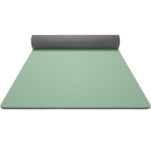 Esterilla de yoga antideslizante de TPE, extra ancha y gruesa, profesional, de doble cara, con correa de transporte, para entrenamiento en casa