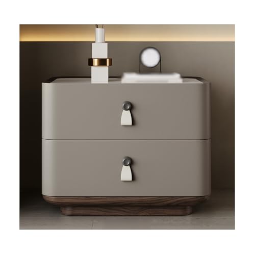 Table de chevet marron au design moderne avec 2 tiroirs - 2