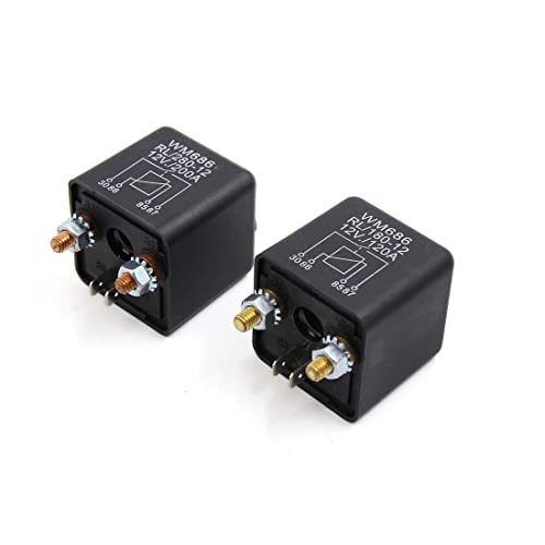Relé de potencia dividida 12V 200A coche automotriz toma de relé negra para instalación de batería