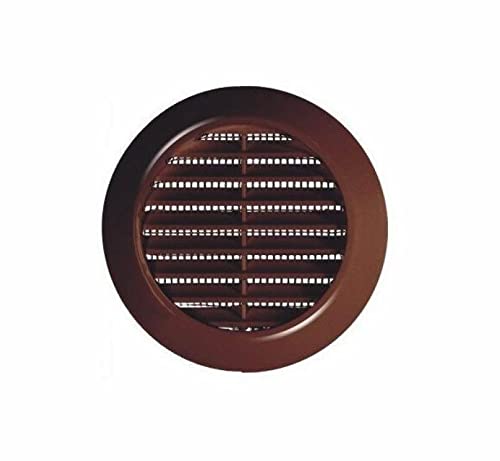 Brown Mini Circle Air Vent Grille - 70mm / 0.28" inch - with Fly Screen - Furniture Ventilation Cover.