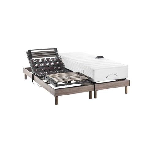 DEKO DREAM Ensemble Relaxation électrique PHYSIOMAX - Matelas + sommiers 2x80x200 cm - Ressorts ensachés Ergo 6