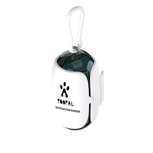 POOPAL Dog Poop Bag Holder – Transparent Capsule Design with Easy-Tear Rolls, Durable Poop Bags for Dogs, Taxin Free Waste Bags, and Silicone Strap (1 Holder + 15 Bags)