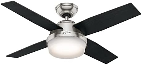 Hunter Fan Company 59245 Hunter 44" Indoor Dempsey Ceiling Fan with Light, Brushed Nickel Finish