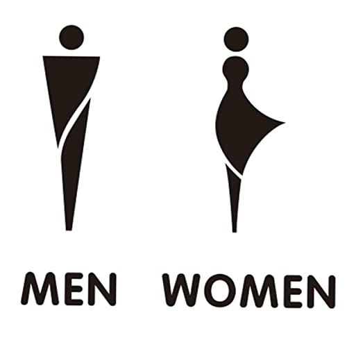 Conjunto de figuras de decoración de letreros de baño para hombres y mujeres de acrílico, letreros de baño modernos para hombres y mujeres, letreros para puertas de baños, letreros de WC para inodoro