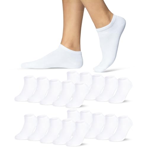 Sneaker Socken Herren Damen 39-42 Weiß 10 Paar Kurze Socken Atmungsaktive Baumwolle