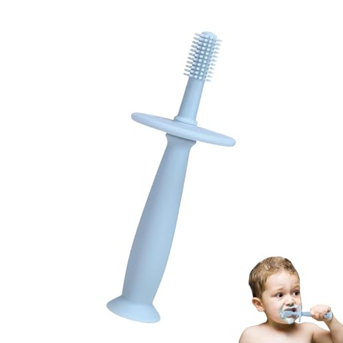 Cepillo De Dientes Infantil TEATER - Cepillo De Dientes De Bebé Con Base De Succión, Juguetes Para Bebés 3-6 12 Meses Regalos | Cerdas De Silicona De Doble Cara, Cepillo De Dientes De Bebé 360 °