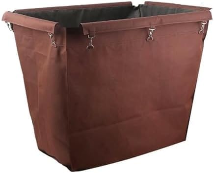 Durable Laundry Cart With Waterproof Liner, Removable Canvas Storage Bags For Rolling Basket And Utility Cart, Heavy-duty Oxford Cloth Organizer Brown-rectangle