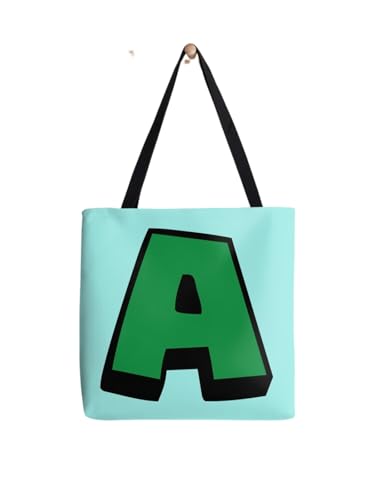 Sac fourre-tout lettre A motif jeu vidéo grand format en toile imprimée pop