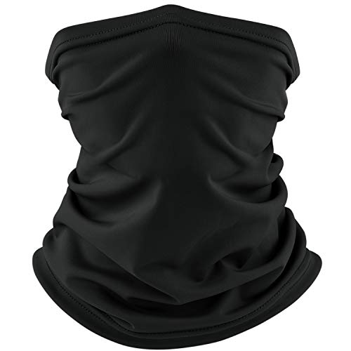 Meliya Cooling Bandana Neck Gaiter Seamless Face Cover Mouth Mask, for Sun Protection Lightweight Windproof, Breathable Fishing Hiking Running Cycling for Women Men (Black)