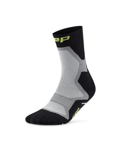 CEP Core Run Cushion Mid Cut Socks, Black, Unisex, LG
