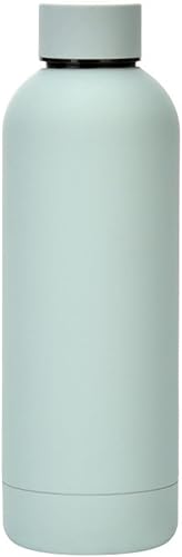 Botella de agua deportiva de boca estrecha aislada de acero inoxidable de 17 onzas, frasco de vacío con forma de cola de doble pared (16.9 fl oz,