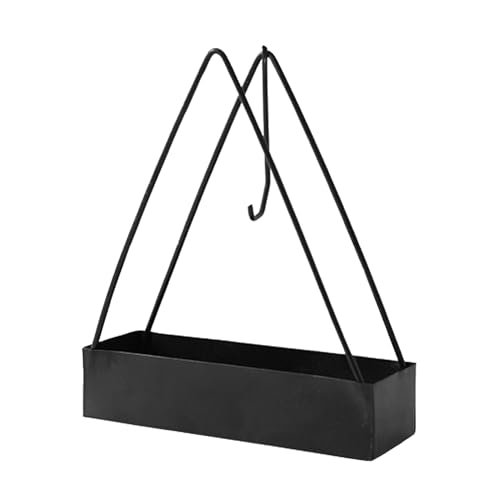OVAQUIXI Uchwyt na cewkę na Komary Żelazna Metalowa Trójkątna Wisząca Taca Cewki 12,7 X 4,2 X 15 Cm z Pojemnikiem popiół Pionowy Stojak Konstrukcja Odporna rdzę do Użytku Domowego w Sypialni (BLACK)