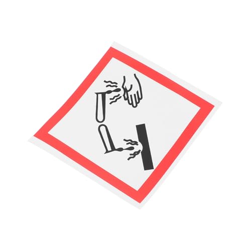 TOBBOMEY Warnschild Korrosionsgefahr Selbstklebend Pvc Klebeetikett Ölbeständig 10x10cm Für Industrielle Gefahrstoffkennzeichnung