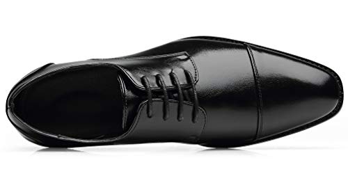 Mens Dress Shoes Classic Modern Formal Wingtip Cap-Toe Lace up Oxford Shoes3