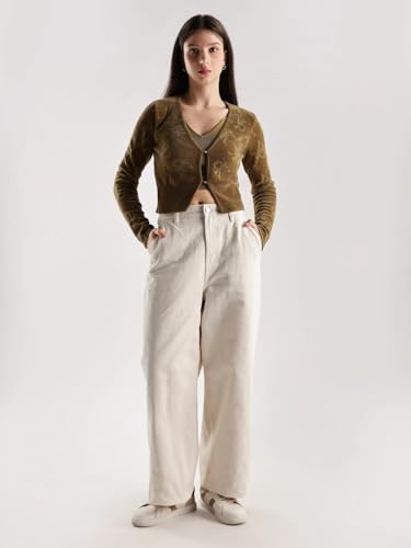 Image of Regular Fit Modal V-Neck Front-Open Sweater