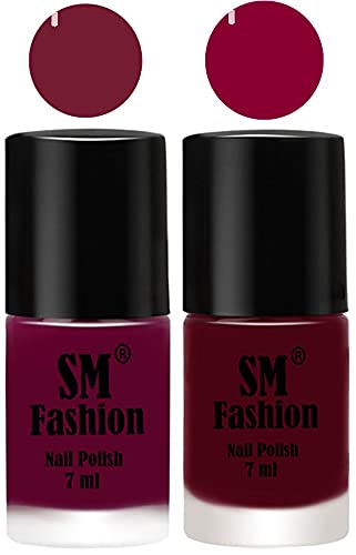 Image of Long Lasting Nail Polish | Nail Paint Combo 7 ml Each) - Set of 2 Mulberry-Boysenberry
