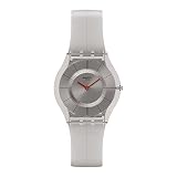 Swatch Women’s Skin Clear Plastic Watch, Gray Band