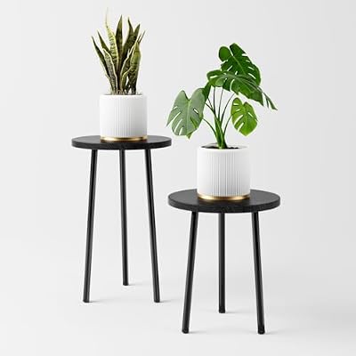 SAKSUN Plant Stand Indoor, Mid Century Plant Holder 2 Pack , Corner Plant Stand Modern Plant Table for Indoor Plants Home & Garden Decor , Outdoor Plant Stands for Patio Garden Office Living Room