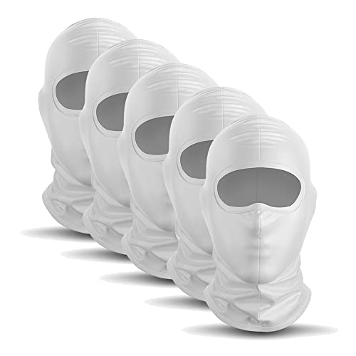 Kit Com 5 unidades: Balaclava Touca Ninja Motoqueiro, Máscara, Bandana, Touca Tática Branco