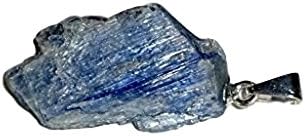 1pc Raw Blue Kyanite with Mica Rough Natural Premium Quality Free Form Pendant with Bail Loop image 2