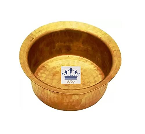 Antica pentola Patila in ottone puro realizzata a mano in India