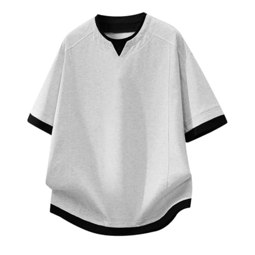 [PenBille] Tシャツ メンズ 夏服 半袖 重ね着風 クルーネック ゆったり シンプル おしゃれ カジュアル 無地 快適 万能 かっこいい 通気性 柔らかい 人気 普段着 春夏対応 White Lの商品画像（Amazon）