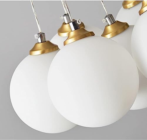 Chandelier en verre laiton à 5 lumières diffuses pour un éclairage puissant et doux
