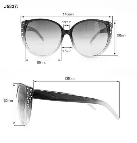 Jessica Simpson J5837 Rhinestone Women's Cat Eye Sunglasses With 100% Uv Protection. Glam Gifts For Her, 59 Mm, Rose & Ivory #TOP4