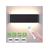 【Intelligent Dimmbar Wandleuchte】Einstellbare Helligkeit. Led Wandleuchte Innen 20W kann über die Fernbedienung schnell zwischen warmweiß (2700K ~ 4000K) / naturweiß (4000K ~ 4500K) / kaltweiß (5000K ~ 6500K) umschalten und die Helligkeit des Lichts (2W ~ 20W) frei ändern ,Einfache und bequeme Bedienung.