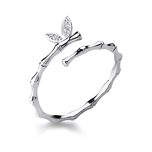 Anneau réglable pour femmes avec ailes de papillon en diamant pour un style unique