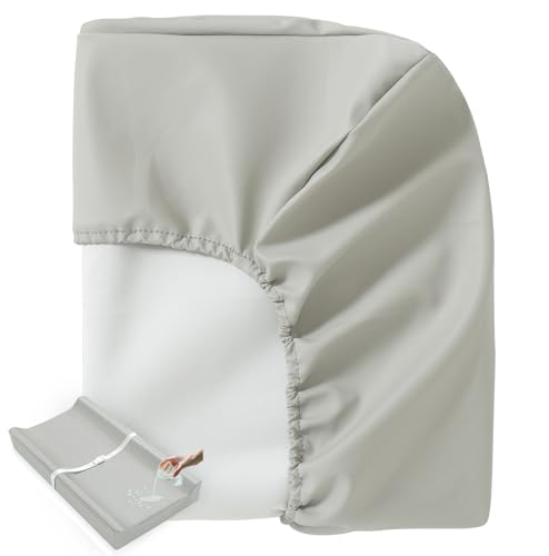 Vegan Leather Baby Changing Pad Covers for Girl, Boy, Waterproof & Wipeable Soft Diaper Changing Mat Cover.Fits Standard Changing Pads with Dimensions...