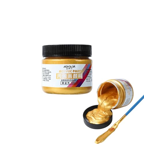LEMONSTONE 100ml Goldene Acrylfarbe Acrylfarbe Gold Set Wasserfest und Lichtecht Schnell Trocknend Hochwertige Acrylfarben für Leinwand Holz Stoff Kunsthandwerk Künstlerbedarf Leder und Stein