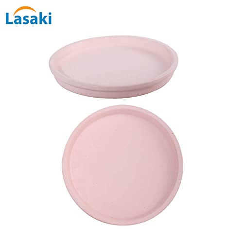 Image of Lasaki Round Purple Ceramic Bottom Tray /Plate for Planter (6-inch, Set of 2) | Dripping Tray for Pot & Succulents | Indoor & Outdoor Planters Home Garden Decor | Plants Not Included