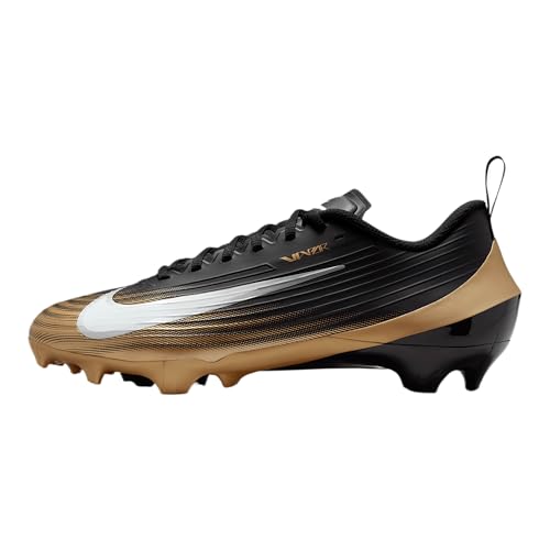 Nike Vapor Speed 3 Football Cleats (FB3303-003, Black/Metallic Gold/White) Size 7.5