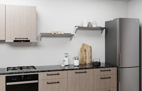 Image of AmGood 8 in. x 30 in. Stainless Steel Wall Shelf | NSF | Metal Shelving | Garage, Laundry, Storage, Utility Room | Restaurant, Commercial Kitchen