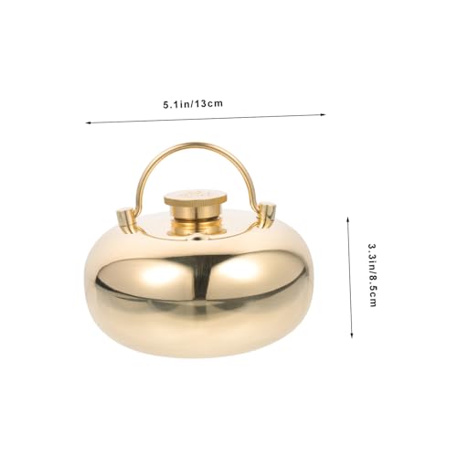 Bouillotte à eau chaude en laiton 13cm réutilisable pour l'hiver - 2