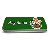 UNIGIFT Estuche metálico para lápices de color rubio, diseño profesional para el cuidado de los ojos, mensaje con nombre, regalo de graduación y cumpleaños, organizador de regalo de cumpleaños, Green