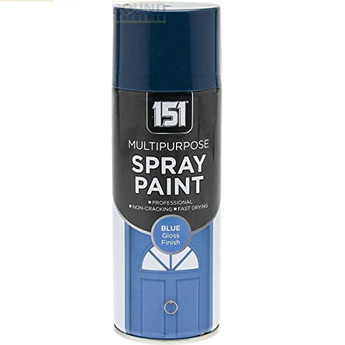 Classic Signature - 151 Multi Purpose Spray Paint 400ml for Metal, Wood, Plastic, Walls - Aerosol Spray with Perfect Finish (2 x Pack, Blue Gloss)