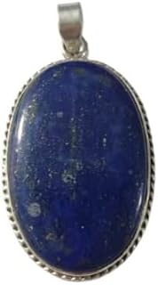 Blue Lapis Lazuli Gemstone Pendant, 925 Sterling Silver Pendant, Healing Stone Jewelry, Big Lapis Lazuli Pendant, Vintage Style Pendant, Oval Silver Pendant, Lapis Lazuli Jewelry, Elegant Design Pendant, Boho Chic
