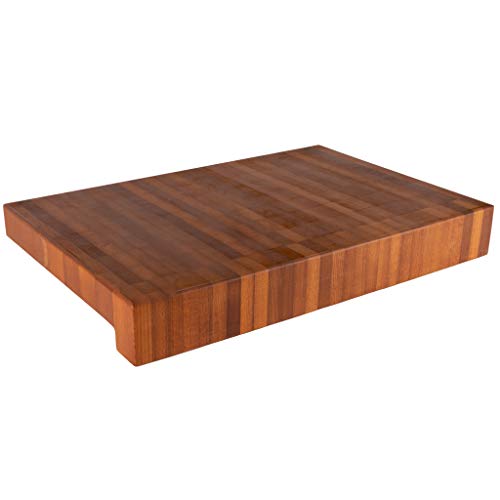 Cuisine Romefort | Hackblock aus Thermobuche Stirnholz | Massives Schneidebrett mit Griffen | Antibakteriell Holz Geölt (XXL mit Tischkante | 60 x 40 x 5 cm) Cover