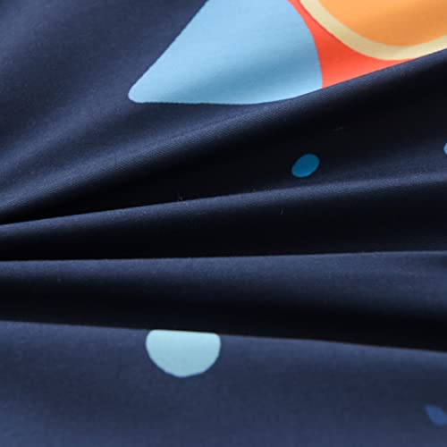 Ntbed Galaxy Space Comforter Set For Boys Girls Kids Rocket Planet Lightweight Microfiber Bedding Sets(Blue,Twin) #TOP4