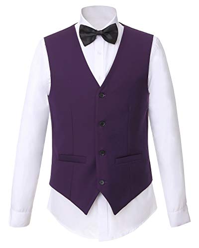 Wemaliyzd Men's Peak Lapel 3 Piece Business Suit Single Breasted Vest Pants3