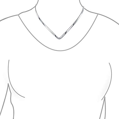 Bling Jewelry Basic Simple Plain Thin Slider Choker V Shape Collar Statement Necklace For Women .925 Silver Sterling Add Pendant 2 3MM2