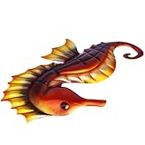 TOYANDONA Colgante Decorativo de Pared de Hierro en Forma de Caballito de Mar Color Amarillo Decoración para Habitaciones y Fiestas Amuleto DIY para Hogar Accesorio Metálico para Pared