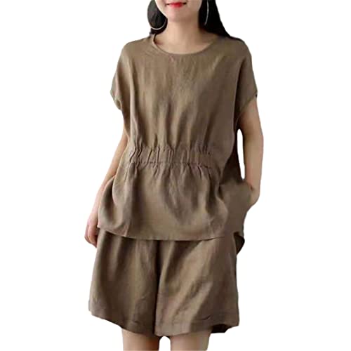 Ensemble 2 pièces femme élégant en maille solide avec col rabattable taille M